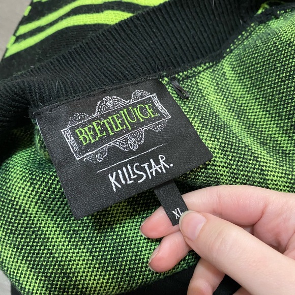 Killstar x Beetlejuice Intarsia button bug cardigan sweater rare XL goth - Picture 5 of 8